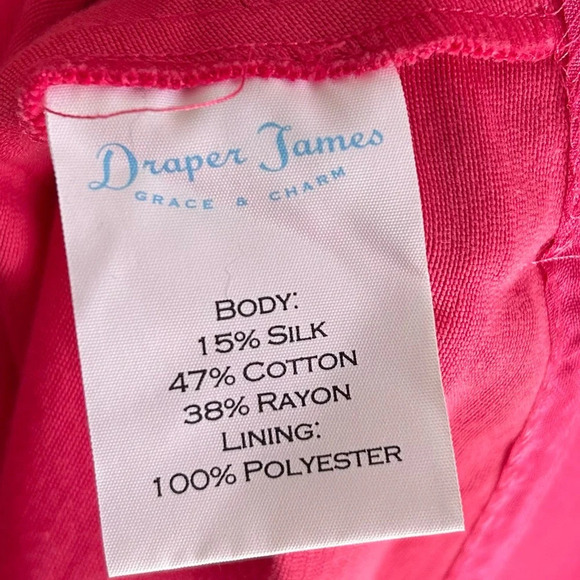 Draper James Gracie Silk V-neck Dress Raspberry Pink Sz 6 - Picture 7 of 9